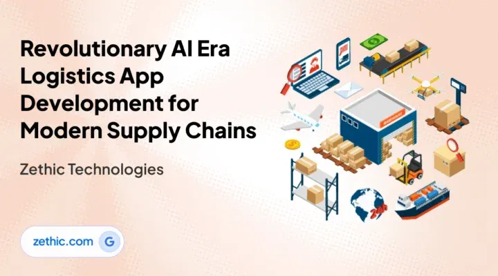AI logistics app development company in Bangalore delivering logistics software development services, transport software solutions, and UI UX design by Zethic Technologies
