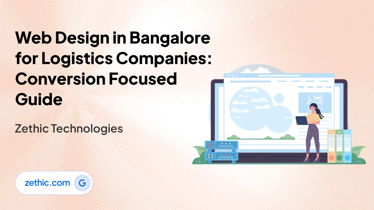 web design in Bangalore for logistics companies focused on conversions with UI UX design and website design and development by Zethic Technologies